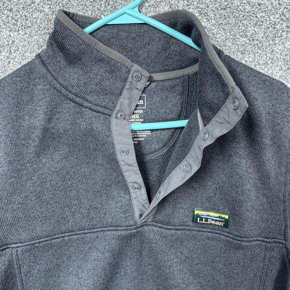 LL Bean Fleece Pullover Sweater M Slightly Fitted Gorpcore Outdoors Quarter Snap - Picture 7 of 12